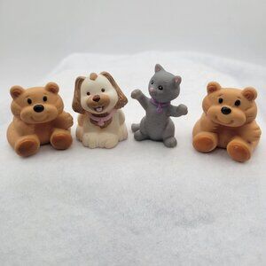 Fisher Price Loving Family Puppy Dog & Gray Cat Pets & Teddy Bears Figure Lot
